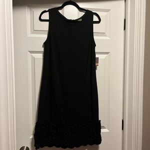Brand New with Tags!! Black shift dress with ruffle detail